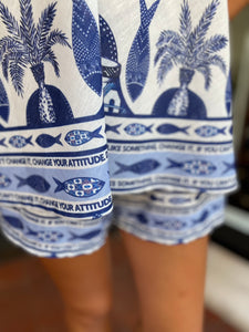 Palm & Fish Cami/Shorts Co-ord