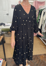 Load image into Gallery viewer, Elise Sparkle Smock Dress Black
