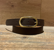 Load image into Gallery viewer, Leah Leather Grain Belt Chocolate
