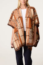 Load image into Gallery viewer, Knitted Geometric Patchwork Poncho
