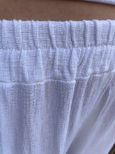 Load image into Gallery viewer, Teabag Washed Linen Wide Leg Trousers White

