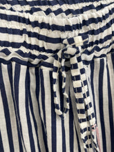 Load image into Gallery viewer, Saskia Wide Striped Trouser Navy/White
