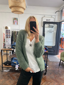 Beatrice Mohair Cardigan Khaki