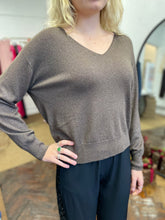 Load image into Gallery viewer, Holly Sparkle V Neck  Chocolate
