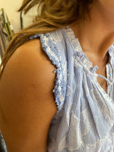 Load image into Gallery viewer, Papaya Crochet Sleeve Dress Blue

