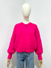 Load image into Gallery viewer, Mohair Zip Front Cardigan Fuschia
