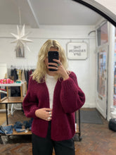 Load image into Gallery viewer, Bernadette Oversized Mohair Cardigan Bordeaux
