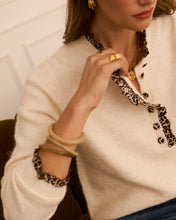 Load image into Gallery viewer, Leopard Frill Trim Jumper Beige
