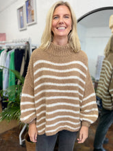 Load image into Gallery viewer, Slouchy Stripe Jumper Camel
