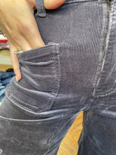Load image into Gallery viewer, Marsha Patch Pocket Stretch Wide Leg Cord Trousers Dark Grey
