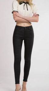 Coated Skinny Jeans Black