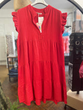 Load image into Gallery viewer, Sunny Cheesecloth Swing Dress Red
