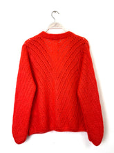 Load image into Gallery viewer, Claudia Open Knit Button Mohair Cardigan Orange
