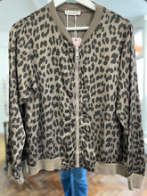 Load image into Gallery viewer, Leopard Satin Bomber Chocolate
