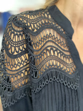 Load image into Gallery viewer, Lois Lace Pintuck Blouse Black
