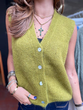 Load image into Gallery viewer, Mae Mohair Button Tank Olive
