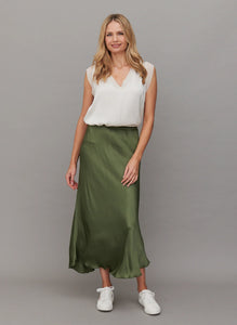 Sable Slinky Skirt Khaki