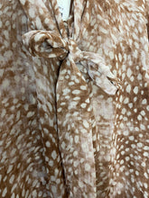 Load image into Gallery viewer, Deer Print Pussy Bow Blouse Caramel
