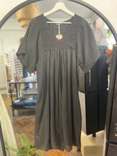 Load image into Gallery viewer, Hazel Lace Voile V Neck Dress Black
