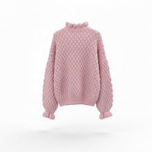 Load image into Gallery viewer, Esme Frill Collar Textured Knit Powder Pink
