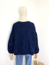 Load image into Gallery viewer, Bernadette Oversized Mohair Cardigan Marine Navy
