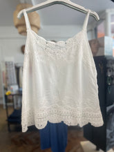 Load image into Gallery viewer, Cotton Crochet Cami White

