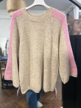 Load image into Gallery viewer, Triveni Stripe Long Sleeve Jumper Beige/Pink
