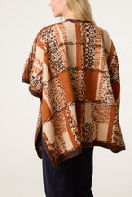 Load image into Gallery viewer, Knitted Geometric Patchwork Poncho
