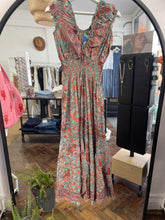 Load image into Gallery viewer, Silky Sue Paisley Dress Dusty Blue/Peach
