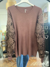 Load image into Gallery viewer, Rina Lace Sleeve Jumper Chocolate
