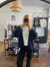 Load image into Gallery viewer, Bernadette Oversized Mohair Cardigan Marine Navy
