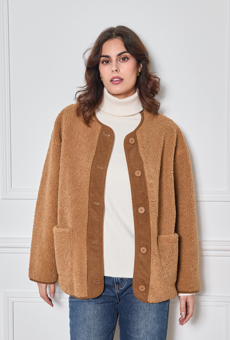 Maria Shearling Jacket Camel