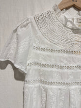 Load image into Gallery viewer, Rosie Short Sleeve Lace Insert Blouse White
