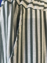 Load image into Gallery viewer, Saskia Wide Striped Trouser Khaki White
