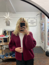 Load image into Gallery viewer, Bernadette Oversized Mohair Cardigan Bordeaux
