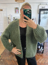 Load image into Gallery viewer, Bernadette Oversized Mohair Cardigan Khaki
