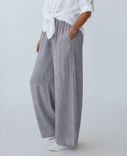 Load image into Gallery viewer, Teabag Washed Linen Wide Leg Trousers Denim
