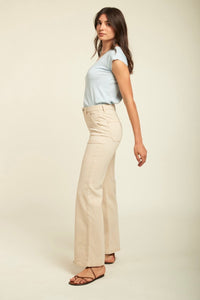 Gloria Patch Pocket Stretch Wide Leg Jeans Ivory