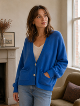 Load image into Gallery viewer, Perry Pocket Cardigan Cobalt
