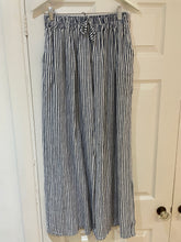 Load image into Gallery viewer, Stripey Wide Leg Trousers White/Navy
