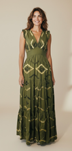 Load image into Gallery viewer, Cindy Embroidered Maxi Dress Khaki
