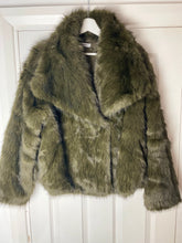 Load image into Gallery viewer, Fur Faux Mink Jacket Olive

