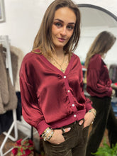 Load image into Gallery viewer, Saori Silky Cardigan Wine
