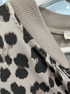 Leopard Satin Bomber Beige