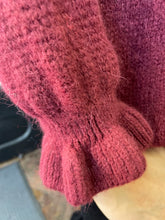 Load image into Gallery viewer, Alpaca Frill Cuff Cardigan Wine
