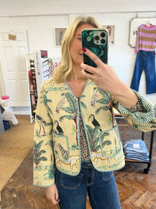 Tara Cotton Quilted Jacket Stone Jungle