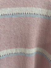 Load image into Gallery viewer, Merino Striped Frill Cuff Jumper Dusty Pink
