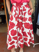 Load image into Gallery viewer, Marina Shell Print Skirt Cream/Red

