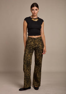 Leopard Wide Leg Jeans