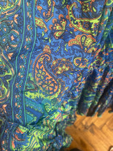 Load image into Gallery viewer, Silky Sue Paisley Dress Cobalt/Green Paisley
